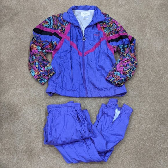 Adolfo Sport Retro Purple Track Suit - Picture 2 of 9